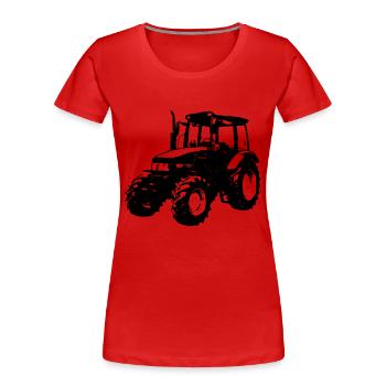 tracteur - T-shirt bio Premium Femme - rouge - Devant - Mia (176cm)