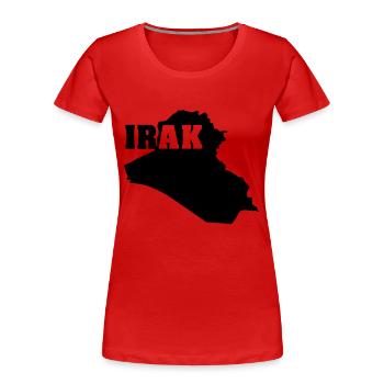Irak (ID: 002004) - Frauen Premium Bio T-Shirt - Rot - Vorne - Mia (176cm)
