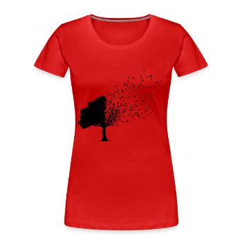 Herbst - Frauen Premium Bio T-Shirt - Rot - Vorne - Mia (176cm)