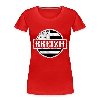 Bretagne - Breizh 06 - T-shirt bio Premium Femme - rouge - Devant - Mia (176cm)