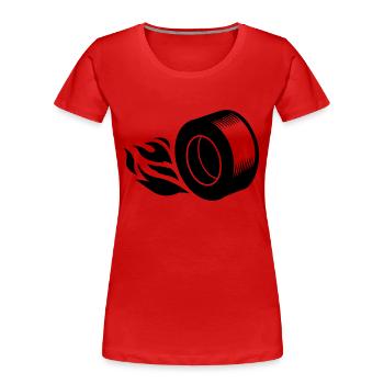 Reifen - Frauen Premium Bio T-Shirt - Rot - Vorne - Mia (176cm)