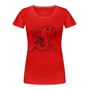 constrictor strangling young human being man cobra - Women's Premium Organic T-Shirt - red - Front - Mia (176cm)