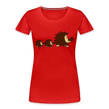 sweet little cute hedgehog - Women's Premium Organic T-Shirt - red - Front - Mia (176cm)