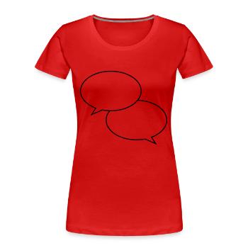 sprechblasen - Frauen Premium Bio T-Shirt - Rot - Vorne - Mia (176cm)