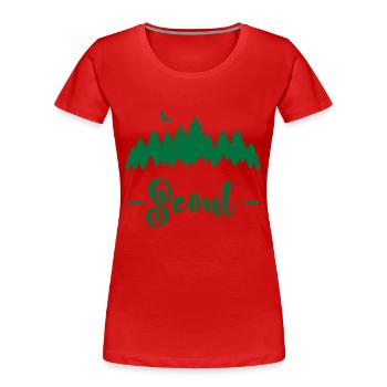 Pfadfinder / Pfadfinder - Frauen Premium Bio T-Shirt - Rot - Vorne - Mia (176cm)