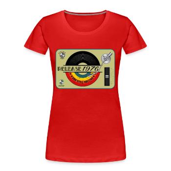1976 birthday 46 years 46th anniversary release vinyl - Women's Premium Organic T-Shirt - red - Front - Mia (176cm)