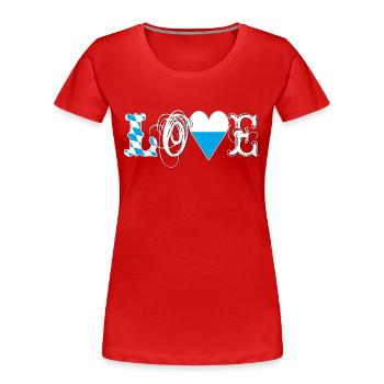 Love Bayern - Frauen Premium Bio T-Shirt - Rot - Vorne - Mia (176cm)