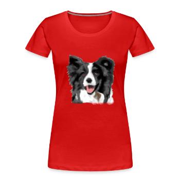 Border Collie - Women's Premium Organic T-Shirt - red - Front - Mia (176cm)