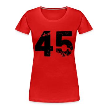45 - Frauen Premium Bio T-Shirt - Rot - Vorne - Mia (176cm)