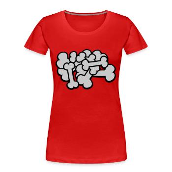 Großer Comic Knochen Haufen - Frauen Premium Bio T-Shirt - Rot - Vorne - Mia (176cm)