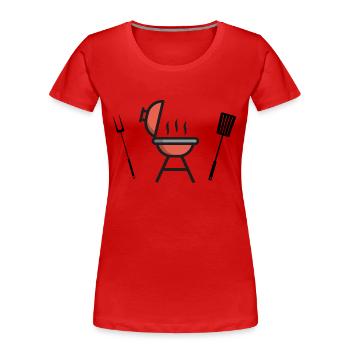 Grill Barbecue Season Icon - Women's Premium Organic T-Shirt - red - Front - Mia (176cm)