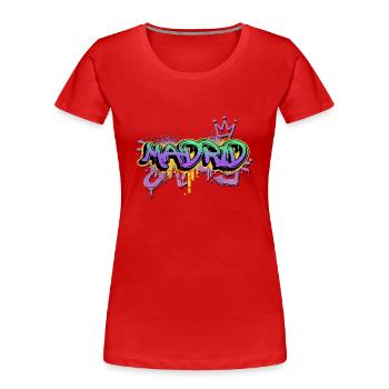 Madrid Spanien Stadt Graffiti Spray Sprayer - Frauen Premium Bio T-Shirt - Rot - Vorne - Mia (176cm)
