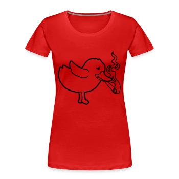 Weed Joint Smoking Chick - Women's Premium Organic T-Shirt - red - Front - Mia (176cm)