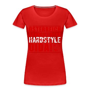 Österreich Hardstyle - Frauen Premium Bio T-Shirt - Rot - Vorne - Mia (176cm)