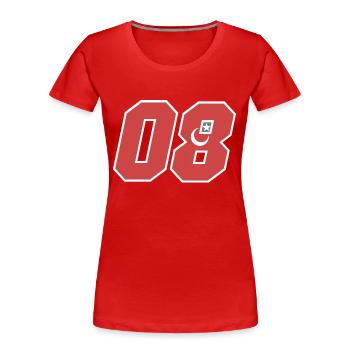 Artvin - T-shirt bio Premium Femme - rouge - Devant - Mia (176cm)