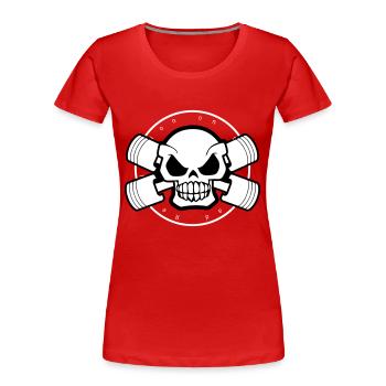 Head Bones Motors - Women's Premium Organic T-Shirt - red - Front - Mia (176cm)