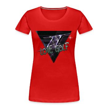 golfer golf shoes funny bowling golfcoachgift - Frauen Premium Bio T-Shirt - Rot - Vorne - Mia (176cm)