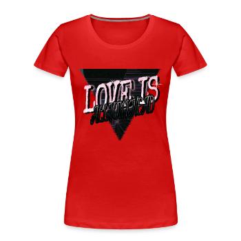 beach dinosaur lover beard gang bodybuilding - Frauen Premium Bio T-Shirt - Rot - Vorne - Mia (176cm)