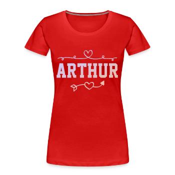 Arthur - T-shirt bio Premium Femme - rouge - Devant - Mia (176cm)