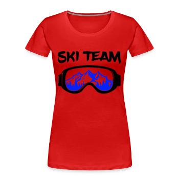 Ski Team - Frauen Premium Bio T-Shirt - Rot - Vorne - Mia (176cm)