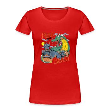 Feeding the beast - Women's Premium Organic T-Shirt - red - Front - Mia (176cm)