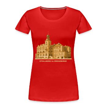 Stollberg Mairie District d’Erzgebirge Ville de Saxe - T-shirt bio Premium Femme - rouge - Devant - Mia (176cm)