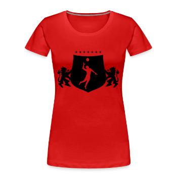 Handball crest - Women's Premium Organic T-Shirt - red - Front - Mia (176cm)