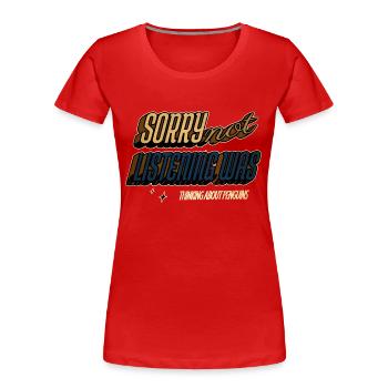 Comic Zoo Animal Emperor Penguin Animal Dancing - T-shirt bio Premium Femme - rouge - Devant - Mia (176cm)