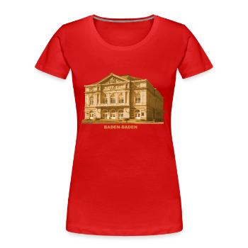 Baden Baden Theater Baden-Würtemberg - Frauen Premium Bio T-Shirt - Rot - Vorne - Mia (176cm)