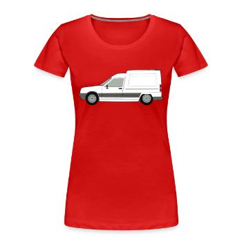 Weißer Kastenwagen Französisch links - Frauen Premium Bio T-Shirt - Rot - Vorne - Mia (176cm)