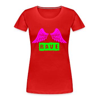 Rave - T-shirt bio Premium Femme - rouge - Devant - Mia (176cm)