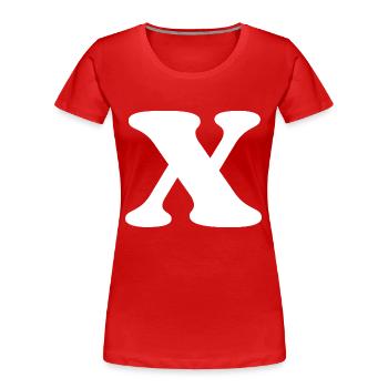 Buchstabe x - Frauen Premium Bio T-Shirt - Rot - Vorne - Mia (176cm)