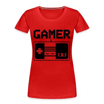 Gamer 2 - Women's Premium Organic T-Shirt - red - Front - Mia (176cm)