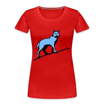 Wolf Wolf - Women's Premium Organic T-Shirt - red - Front - Mia (176cm)