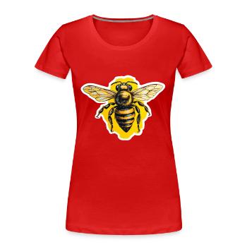 Abeille - T-shirt bio Premium Femme - rouge - Devant - Mia (176cm)