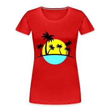 Palmiers de plage 3 - T-shirt bio Premium Femme - rouge - Devant - Mia (176cm)