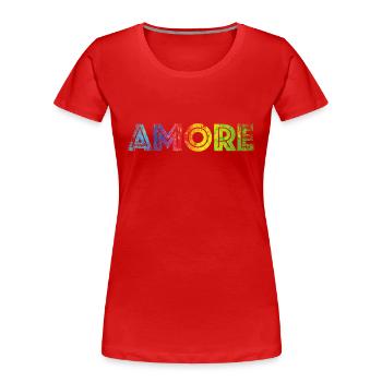 AMORE colours speckled - Women's Premium Organic T-Shirt - red - Front - Mia (176cm)