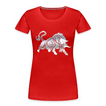 Stier Stierkopf Kopf Logo Steak Beast Gym Horn - Frauen Premium Bio T-Shirt - Rot - Vorne - Mia (176cm)