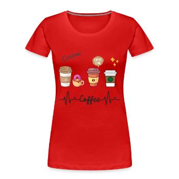 Ich liebe Kaffee - Frauen Premium Bio T-Shirt - Rot - Vorne - Mia (176cm)