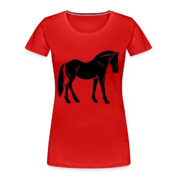 Pferd - Frauen Premium Bio T-Shirt - Rot - Vorne - Mia (176cm)