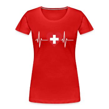 Schweiz - Frauen Premium Bio T-Shirt - Rot - Vorne - Mia (176cm)
