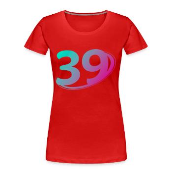 Number 39 multicolor - Women's Premium Organic T-Shirt - red - Front - Mia (176cm)