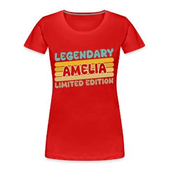 Name Amelia - Frauen Premium Bio T-Shirt - Rot - Vorne - Mia (176cm)