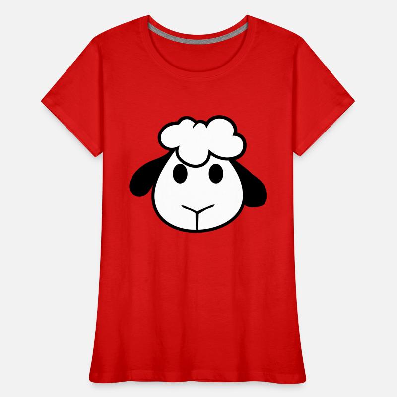 Sheep Face Head Cute Cute Lamb Cool Comic Women's Premium Organic T-Shirt