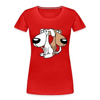 2 Dog Friends Team Crazy Funny Crew Brothers - T-shirt bio Premium Femme - rouge - Devant - Mia (176cm)