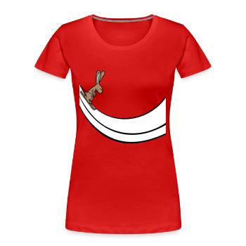 Bunny Ski Bunny Ski Jumping Ramp Skiing Snow - Women's Premium Organic T-Shirt - red - Front - Mia (176cm)
