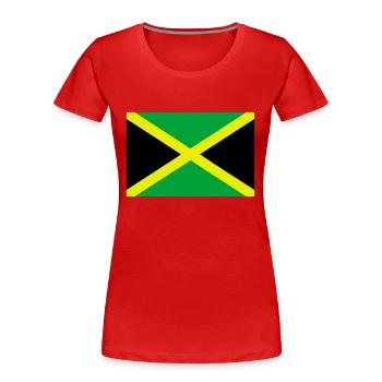 Jamaïque - T-shirt bio Premium Femme - rouge - Devant - Mia (176cm)
