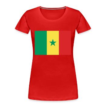 Sénégal - drapeau - T-shirt bio Premium Femme - rouge - Devant - Mia (176cm)