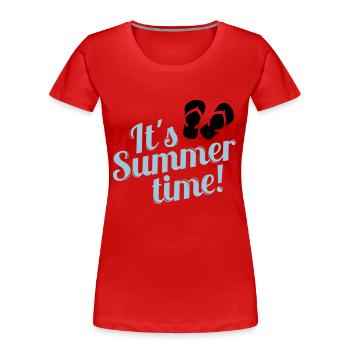 Summertime - Frauen Premium Bio T-Shirt - Rot - Vorne - Mia (176cm)