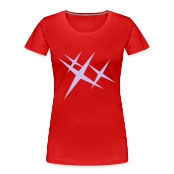 éclat / sparkle (1c) - T-shirt bio Premium Femme - rouge - Devant - Mia (176cm)